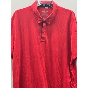 Tommy John Polo Shirt Mens XL Red  Pima Cotton Modal Stretch Short Sleeve Golf